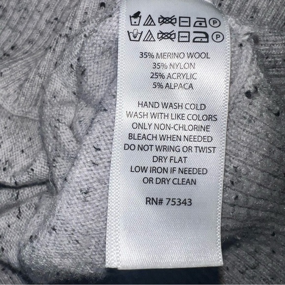 Max Studio Sweater Wool Alpaca Grey High Neck Small - Picture 7 of 8